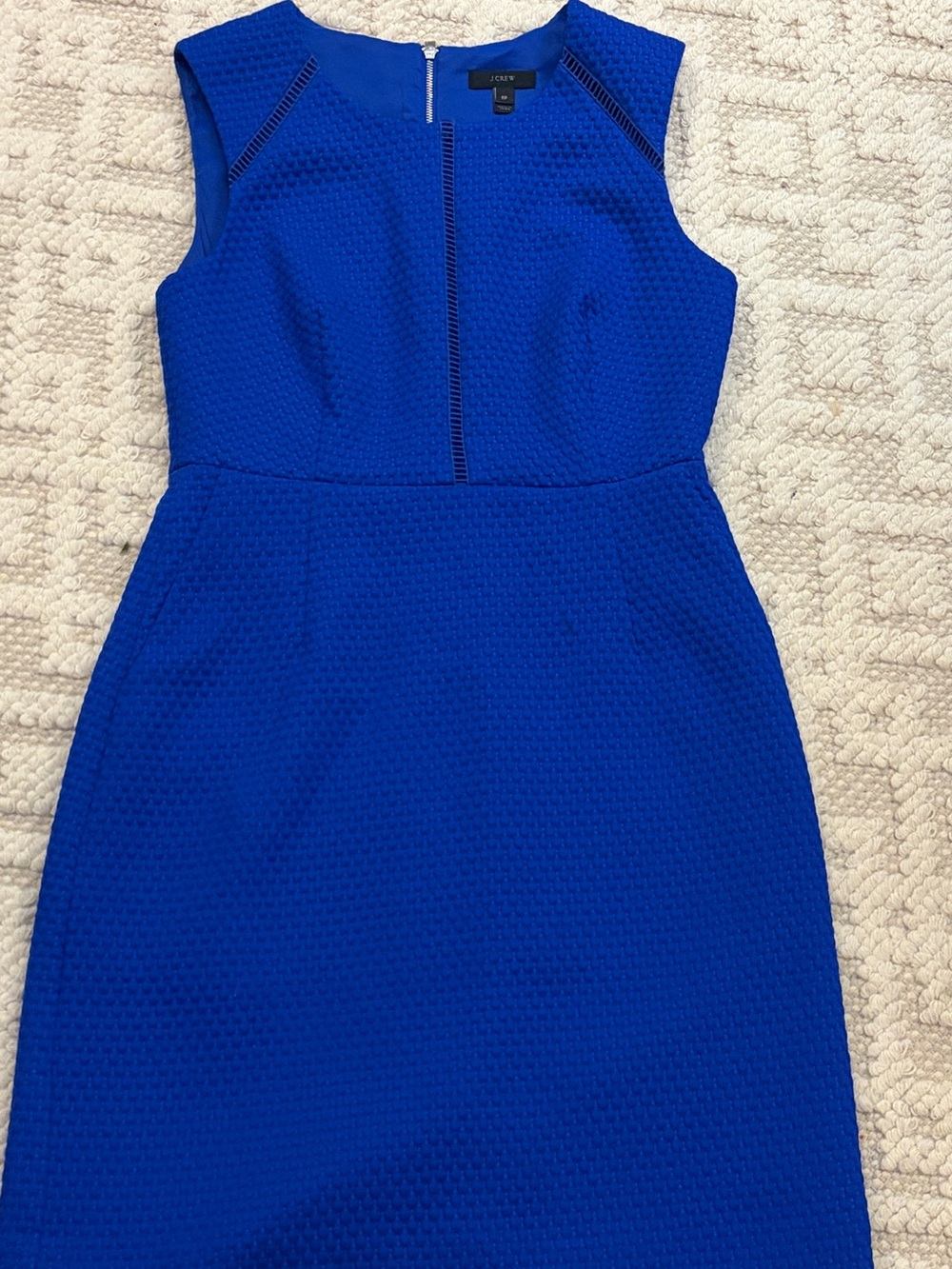 J.Crew Royal Blue Textured Sleeveless Dress — Size 8P